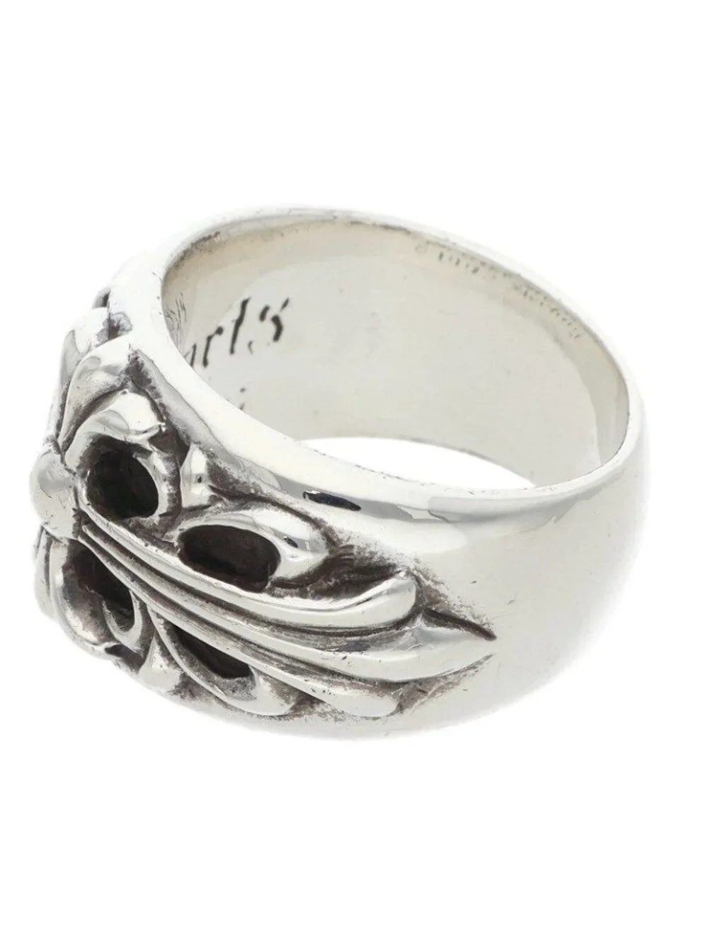Chrome Hearts Flrl Crs Floral Cross Silver Ring